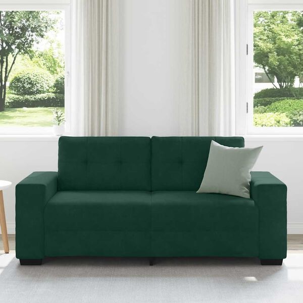 VidaXL Loveseat Sofa Donkergroen Fluweel - 60% Korting