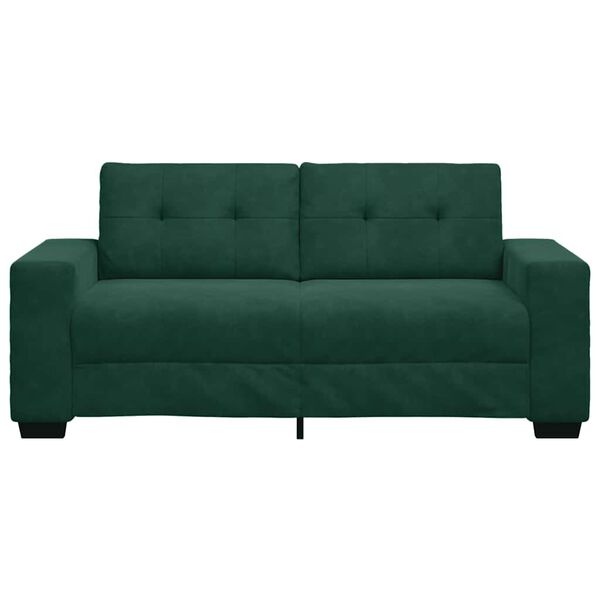 VidaXL Loveseat Sofa Donkergroen Fluweel - 60% Korting
