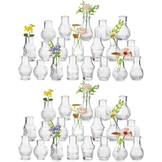 Glazen Mini Vazen Set (40 Stuks) - Vintage Decoratie