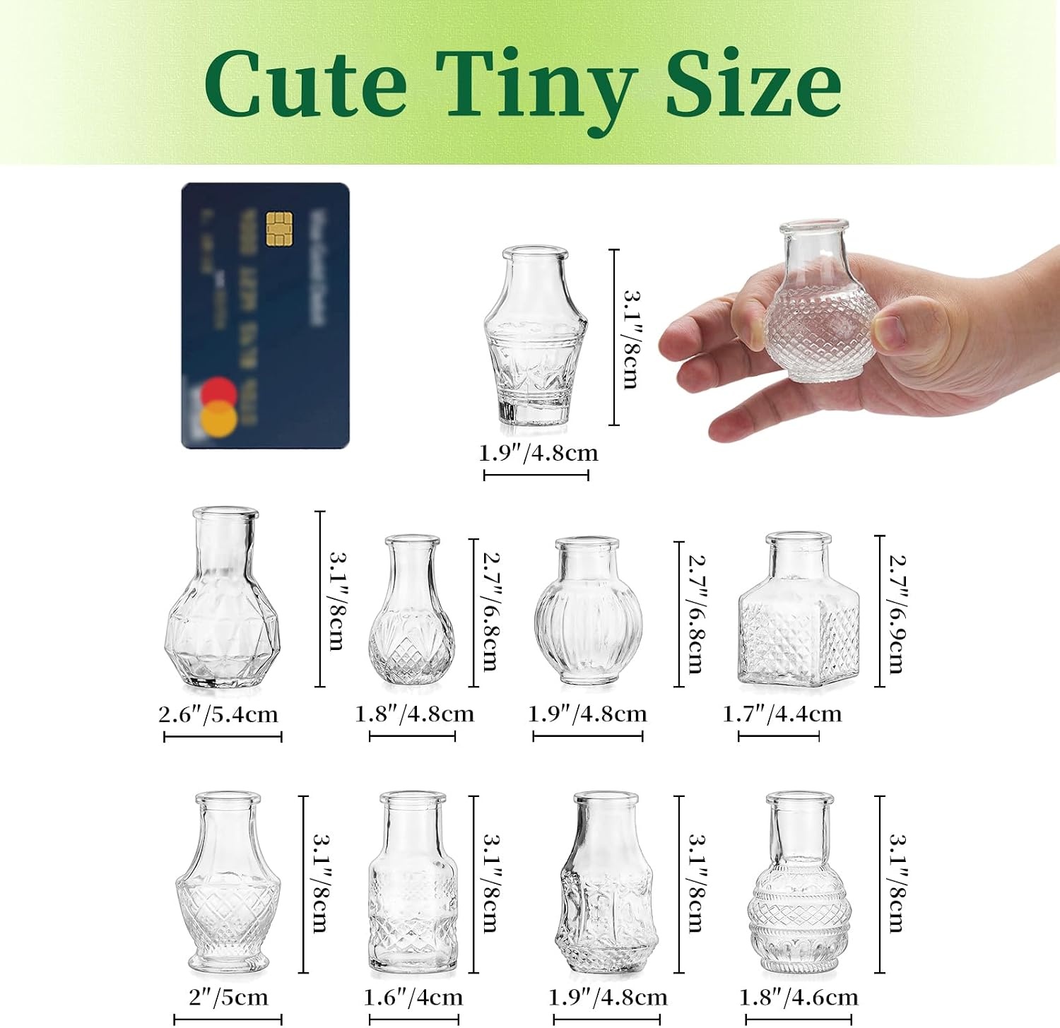 Glazen Mini Vazen Set (40 Stuks) - Vintage Decoratie