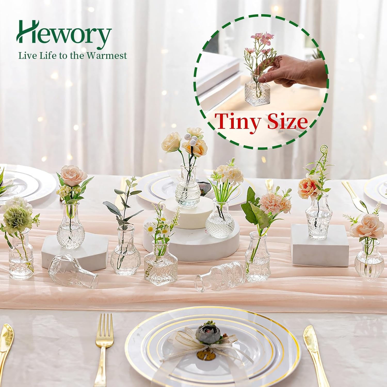 Glazen Mini Vazen Set (40 Stuks) - Vintage Decoratie