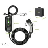 Draagbare EV Laadkabel Type 2 naar Schuko | 3.6kW | 6m | IP66 Waterdicht | 34% Korting