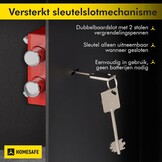 Kluis met Dubbelbaardslot: 50x35x35cm Zwart - 34% Korting!