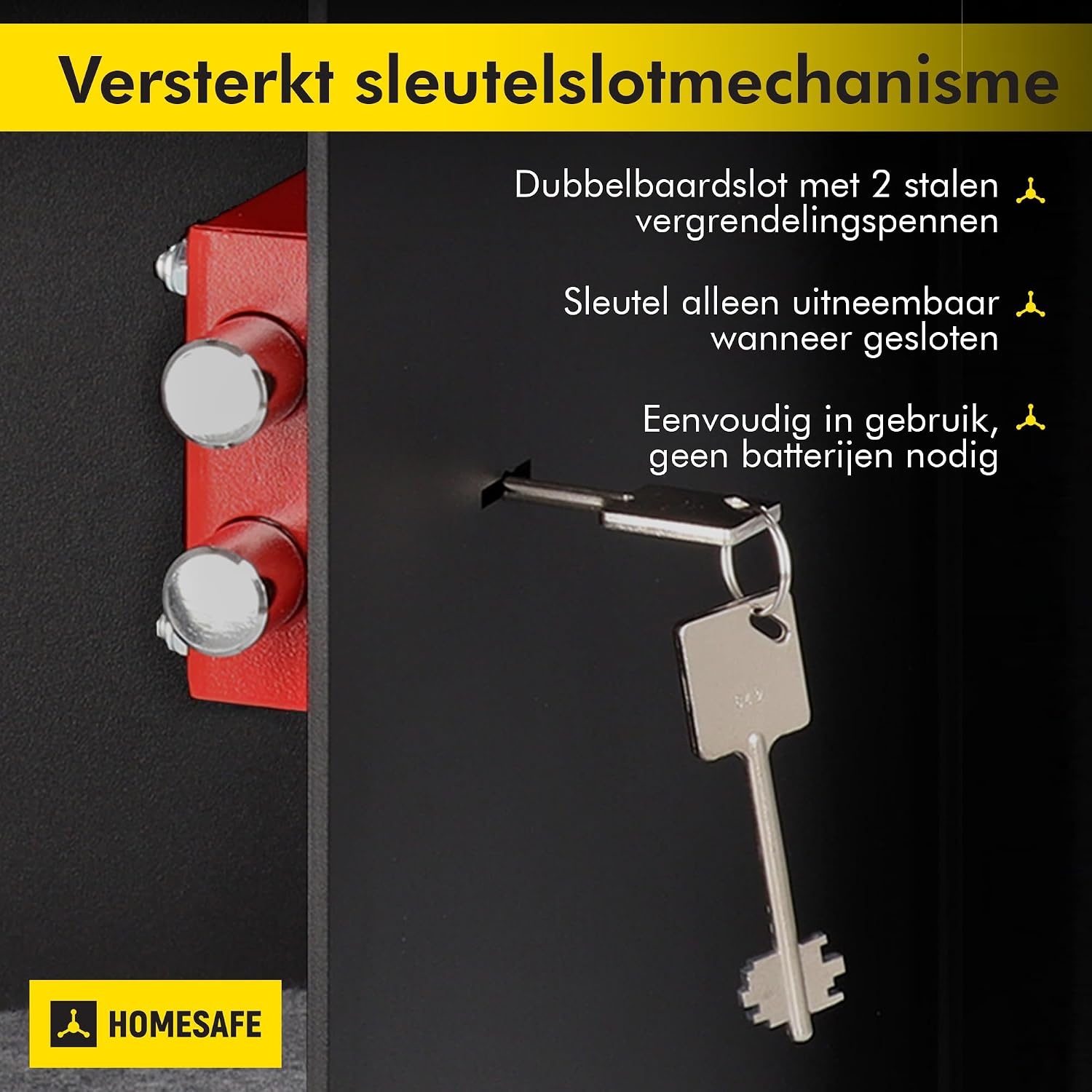 Kluis met Dubbelbaardslot: 50x35x35cm Zwart - 34% Korting!