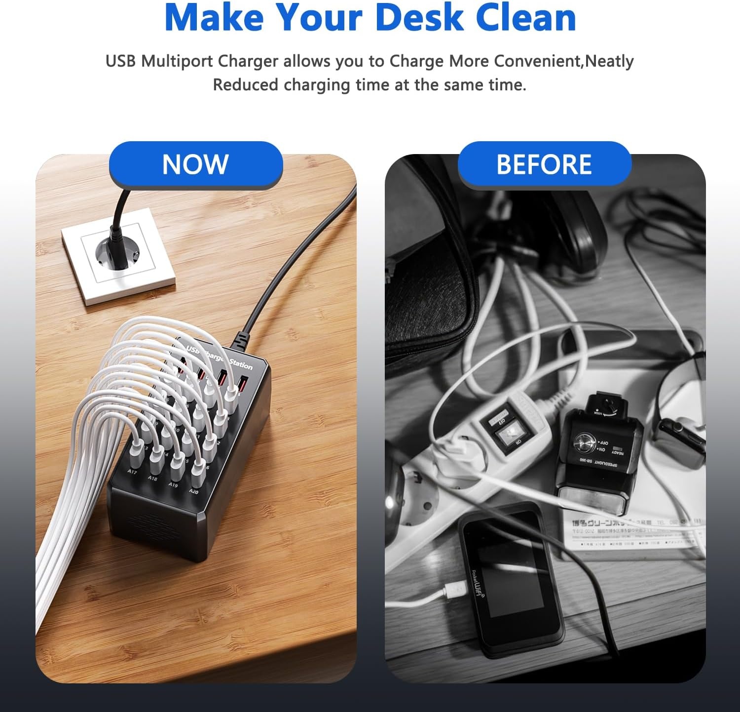 20-Poorts 100W USB Lader Hub met Korting