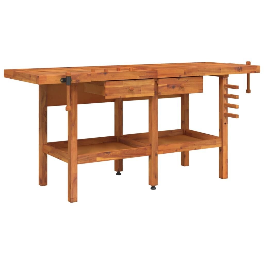 Werkbank met Lades & Bankschroef - Acaciahout (192x62x83 cm) - 55% Korting