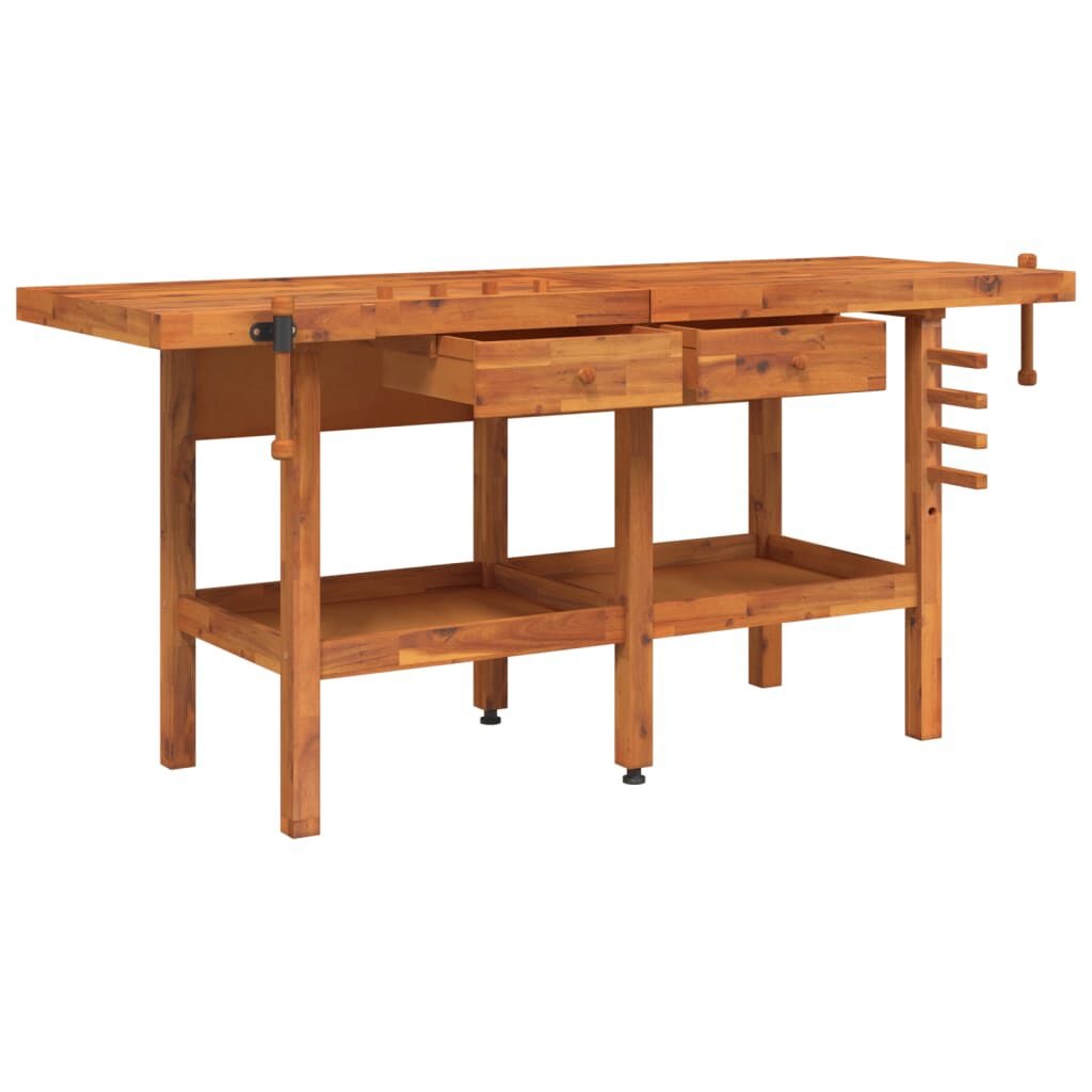 Werkbank met Lades & Bankschroef - Acaciahout (192x62x83 cm) - 55% Korting