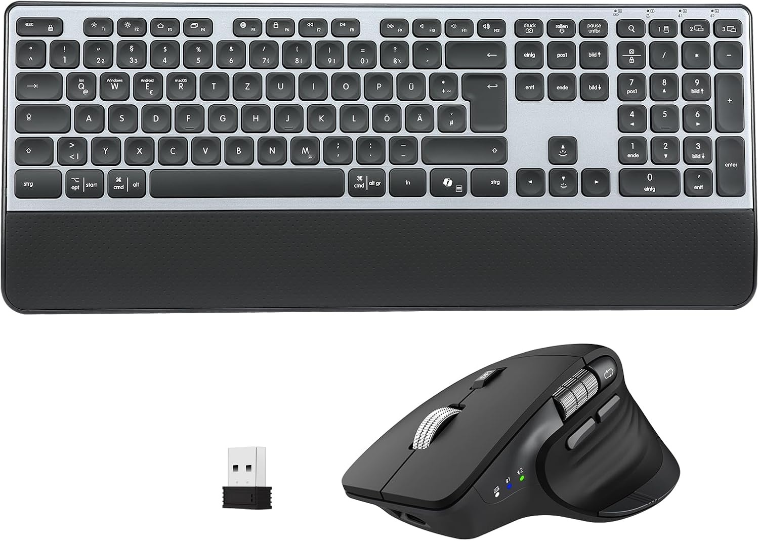 Draadloos Toetsenbord & Muis M9100 | Ergonomisch, Verlicht, Oplaadbaar | 60% Korting