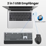 Draadloos Toetsenbord & Muis M9100 | Ergonomisch, Verlicht, Oplaadbaar | 60% Korting