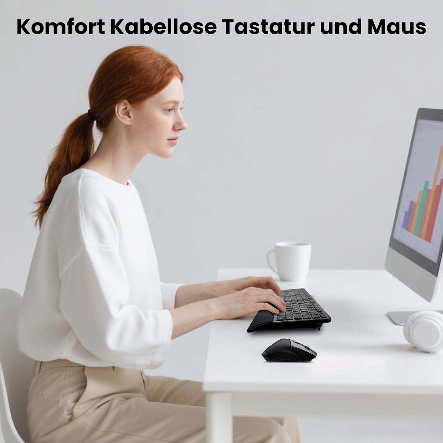 Draadloos Toetsenbord & Muis M9100 | Ergonomisch, Verlicht, Oplaadbaar | 60% Korting