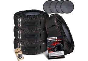 Bandentassen Set (4 stuks) 18-22" - Zwart/Rood met Draagbanden