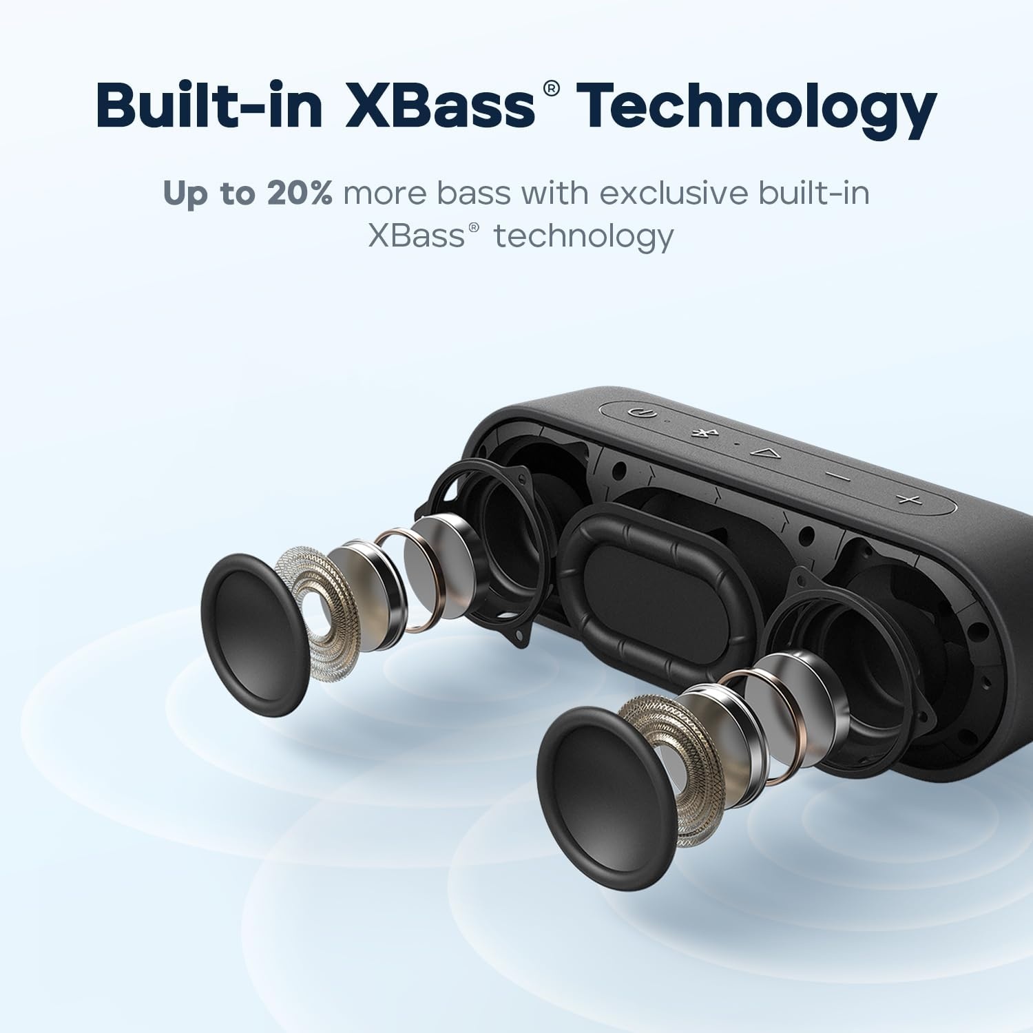 Tribit Bluetooth-luidspreker, XSound Go-luidspreker met 16 W luid geluid en diepere bas, 24 uur speeltijd, IPX7 waterdicht, Bluetooth 5.0 TWS Pairing