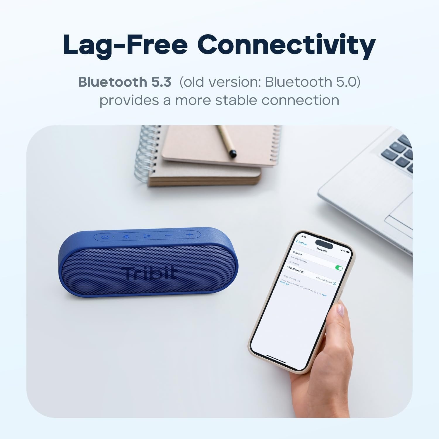 Tribit Bluetooth-luidspreker, XSound Go-luidspreker met 16 W luid geluid en diepere bas, 24 uur speeltijd, IPX7 waterdicht, Bluetooth 5.0 TWS Pairing