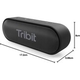 Tribit Bluetooth-luidspreker, XSound Go-luidspreker met 16 W luid geluid en diepere bas, 24 uur speeltijd, IPX7 waterdicht, Bluetooth 5.0 TWS Pairing