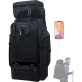 80L Outdoor Wandelrugzak - Waterdicht, Zwart, incl. Regenhoes - 33% Korting