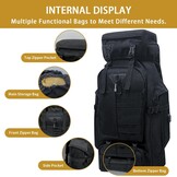 80L Outdoor Wandelrugzak - Waterdicht, Zwart, incl. Regenhoes - 33% Korting