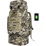 80L Outdoor Wandelrugzak - Waterdicht, Zwart, incl. Regenhoes - 33% Korting