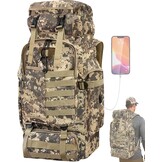 80L Outdoor Wandelrugzak - Waterdicht, Zwart, incl. Regenhoes - 33% Korting