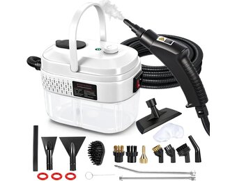 Hand Steam Cleaner, Hand Device with 14 Accessories, 1500 W Multifunctional Steam Cleaner, Steam Pressure 3 Bar, Warm-up Time 15 s, 1400 ml Tank, Hand Steam Cleaner for Cleaning Windows, Sofas, Joints