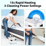 Hand Steam Cleaner, Hand Device with 14 Accessories, 1500 W Multifunctional Steam Cleaner, Steam Pressure 3 Bar, Warm-up Time 15 s, 1400 ml Tank, Hand Steam Cleaner for Cleaning Windows, Sofas, Joints