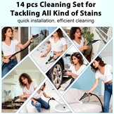 Hand Steam Cleaner, Hand Device with 14 Accessories, 1500 W Multifunctional Steam Cleaner, Steam Pressure 3 Bar, Warm-up Time 15 s, 1400 ml Tank, Hand Steam Cleaner for Cleaning Windows, Sofas, Joints