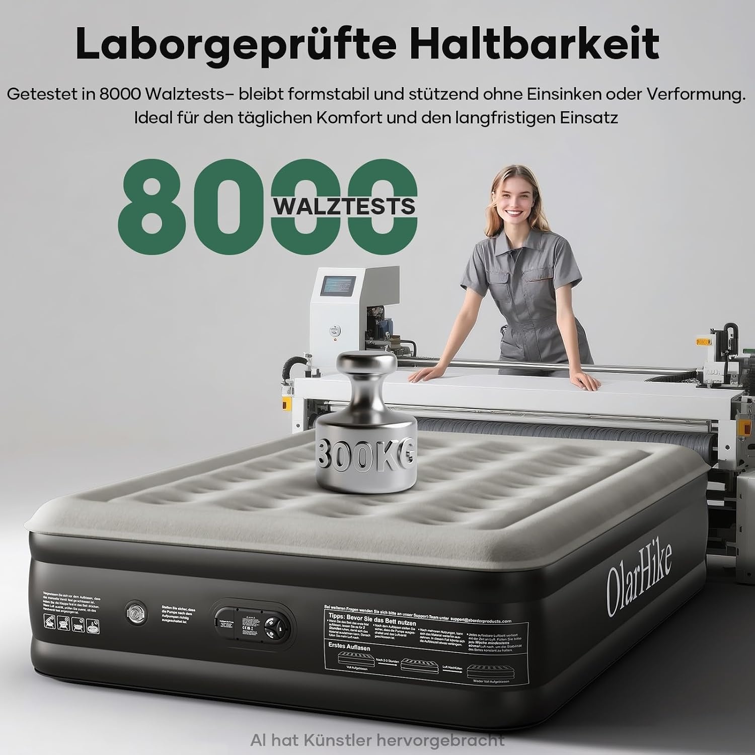 OlarHike Luchtmatras, zelfopblazend, luchtbed, logeerbed, opblaasbaar matras, tent, bank, luchtbed voor 2 personen, zelfopblaasbaar luchtmatras voor camping of thuisgebruik, 200 x 140 x 46 cm
