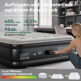 OlarHike Luchtmatras, zelfopblazend, luchtbed, logeerbed, opblaasbaar matras, tent, bank, luchtbed voor 2 personen, zelfopblaasbaar luchtmatras voor camping of thuisgebruik, 200 x 140 x 46 cm