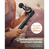 NAPRE Opvouwbaar massagepistool met verlenghandvat en 5 verstelbare hoeken, diepe weefselrugmassage voor nek/lichaamspijnverlichting, handheld percussie-spierstimulator, 32 snelheden, 6 hoofden en