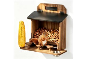 Houten Eekhoorn Voederhuisje met Picknicktafel & Drinkbak (-34%)