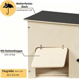 Groot egelhuis met klep voor ratten en labyrint-ingang, houten egelhotel, weerbestendig en kattenbestendig, voor winterslaap en zomerschuilplaats, 26 x 30 x 37 cm (h x b x d)