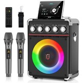 Draagbaar Karaoke Systeem met 2 Microfoons & 100W RMS - 30% Korting