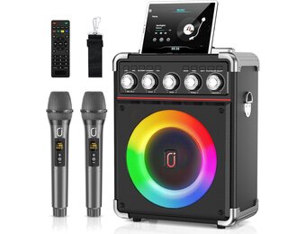 Draagbaar Karaoke Systeem met 2 Microfoons & 100W RMS - 30% Korting