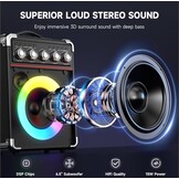 Draagbaar Karaoke Systeem met 2 Microfoons & 100W RMS - 30% Korting