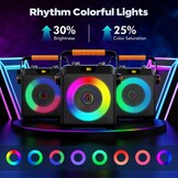JYX Karaoke met 2 microfoons, bluetooth-luidsprekers en dj-lampjes voor volwassenen en kinderen, PA-systeem met microfoon, karaoke, draagbaar, voor feestjes thuis, buiten