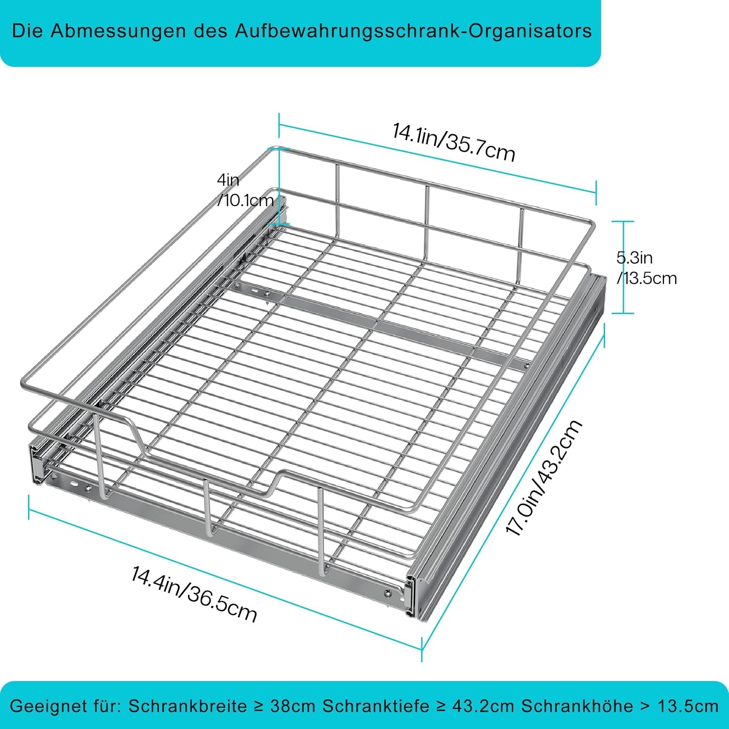33% Korting: Uittrekbare Keukenlade Organizer | Verchroomd | 38x43 cm