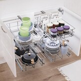 33% Korting: Uittrekbare Keukenlade Organizer | Verchroomd | 38x43 cm