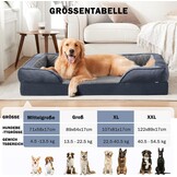 JOEJOY Extra groot orthopedisch hondenbed, extra groot, wasbaar kattenbed, hondenkussen met honingraatstructuur en afneembare waterdichte voering, schuimrubber, orthopedisch, grijs