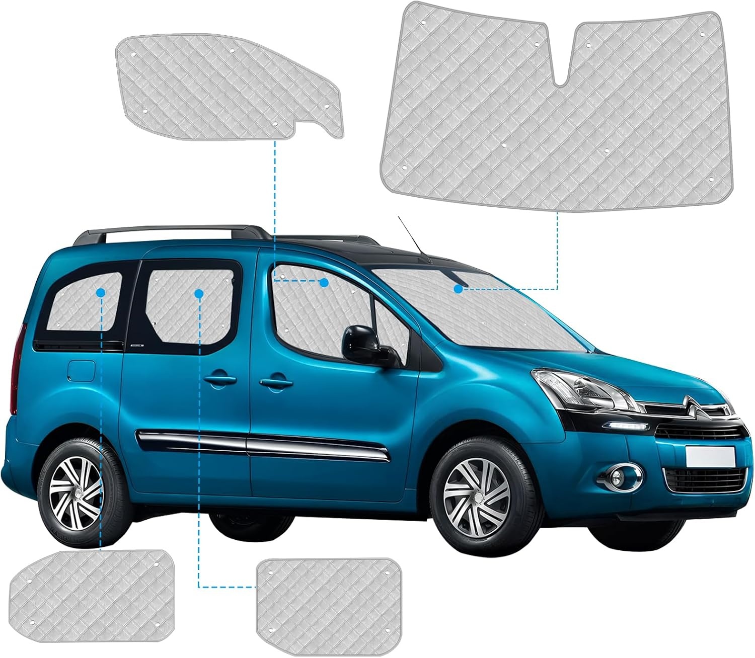 10-delig Zonnescherm Set Citroën Berlingo XLWB 2018-2025 - 29% Korting