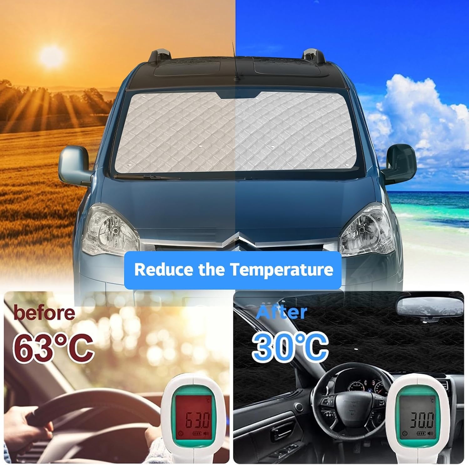 10-delig Zonnescherm Set Citroën Berlingo XLWB 2018-2025 - 29% Korting