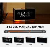 DAB+ & FM-wekkerradio met 40 voorkeurszenders, Bluetooth, sluimerfunctie, slaaptimer, instelbaar volume, dimmer, USB-poort en hoofdtelefoonaansluiting, wekker voor in de slaapkamer iTOMA 728