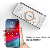 DAB+ & FM-wekkerradio met 40 voorkeurszenders, Bluetooth, sluimerfunctie, slaaptimer, instelbaar volume, dimmer, USB-poort en hoofdtelefoonaansluiting, wekker voor in de slaapkamer iTOMA 728