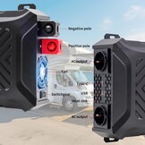 DATOUBOSS Omvormer 12v naar 230v Zuivere Sinus 2000W/4000W, Omvormer 12v naar 230v met 2 EU Stopcontacten, USB & Type-c-uitgang en LCD-Display, Voor Thuis, Campers, Vrachtwagens
