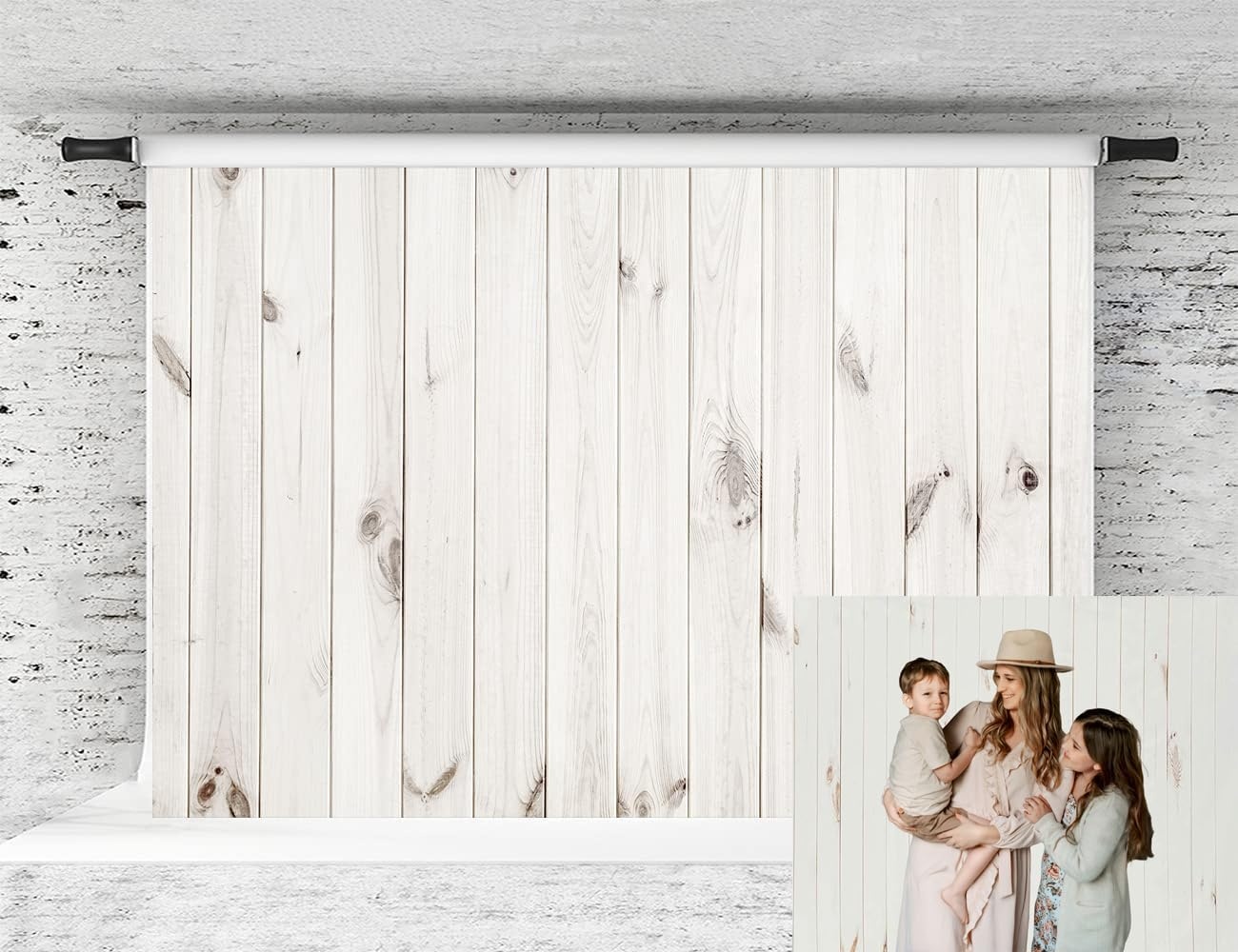 Fotoachtergrond Witte Houten Textuur 2,2 x 1,5 m - 58% Korting
