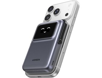 UGREEN Uno 10000mAh Magnetische Powerbank met USB-C snellaadfunctie draadloze power bank met standaard compatibel met iPhone 16 Pro Max/16 Pro/16/15 Pro Max/Pro/15/14 (Zwart)