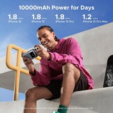 UGREEN Uno 10000mAh Magnetische Powerbank met USB-C snellaadfunctie draadloze power bank met standaard compatibel met iPhone 16 Pro Max/16 Pro/16/15 Pro Max/Pro/15/14 (Zwart)