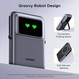UGREEN Uno 10000mAh Magnetische Powerbank met USB-C snellaadfunctie draadloze power bank met standaard compatibel met iPhone 16 Pro Max/16 Pro/16/15 Pro Max/Pro/15/14 (Zwart)
