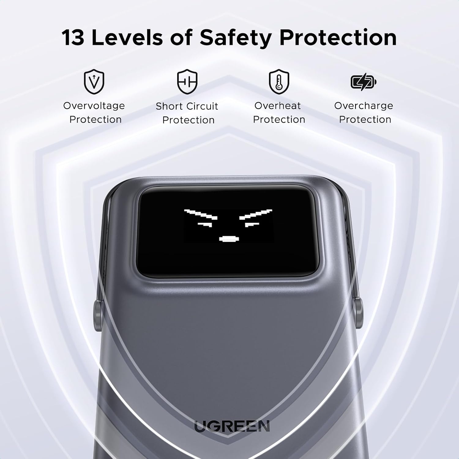 UGREEN Uno 10000mAh Magnetische Powerbank met USB-C snellaadfunctie draadloze power bank met standaard compatibel met iPhone 16 Pro Max/16 Pro/16/15 Pro Max/Pro/15/14 (Zwart)