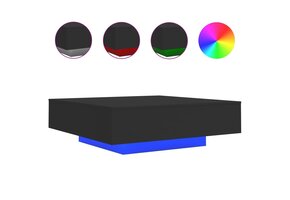 Salontafel met LED-verlichting 100x100x31 cm Zwart - 41% Korting