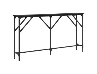 vidaXL Wandtafel Zwart eiken 140 x 23 x 75 cm Gelaagd hout en metaal