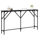 vidaXL Wandtafel Zwart eiken 140 x 23 x 75 cm Gelaagd hout en metaal